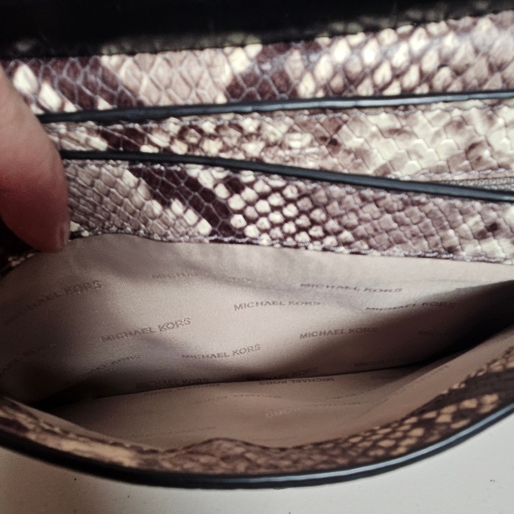 Michael Kors Natalie Embossed Python Leather Chai… - image 9